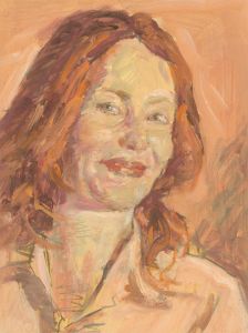Ronald Olley (b.1923) - Signed c. 2000 Oil, Woman with Auburn Hair