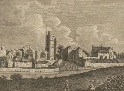 18th Century Engraving - All Saints College, Maidstone, Kent
