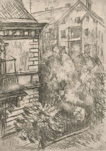 L. Reifenberg - Signed Mid 20th Century Etching, Architectural Street Scene II