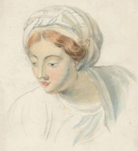 Mid 19th Century Watercolour - Head Study of a Lady
