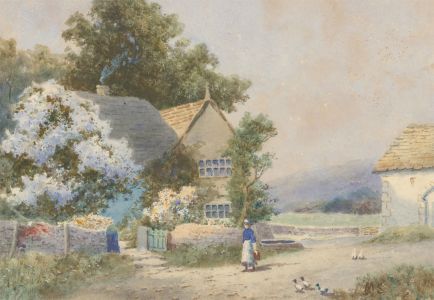 M.S - Late 19th Century Watercolour, A Derbyshire Farmstead