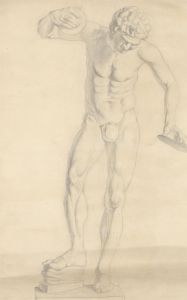 W. Thomas - 1927 Graphite Drawing, The Discobolus of Myron II