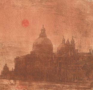 Ronald Olley (b.1923) - c. 2000 Etching, Venice at Sunset