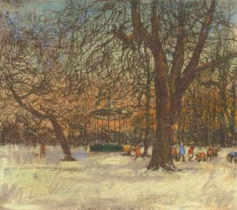 Ronald Olley (b.1923) - c. 2000 Etching, Regents Park at Sunset