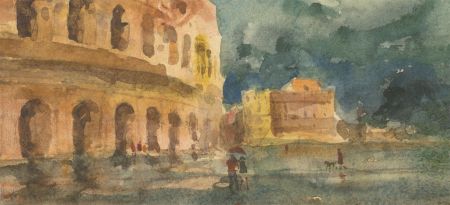 Ronald Olley (b.1923) - Signed c. 2000 Watercolour, The Colosseum, Rome