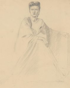 Clifford H. Thompson (1926-2017) - Graphite Drawing, Portrait of a Young Woman