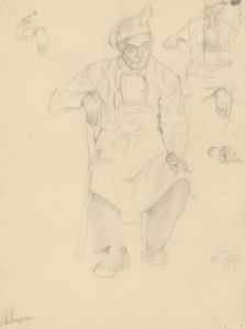 Clifford H. Thompson (1926-2017) - Mid 20th Century Graphite Drawing, The Chef