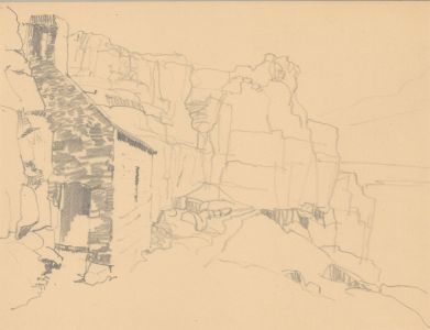 Clifford H. Thompson (1926-2017) - Graphite Drawing, Rocky Beach Scene