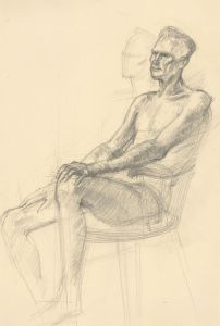 Clifford H. Thompson (1926-2017) - Mid 20th Century Graphite Drawing, Seated Man