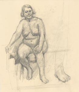 Clifford H. Thompson (1926-2017) - Graphite Drawing, Elderly Woman