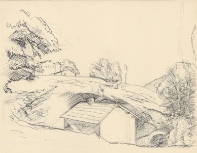 Frank Griffith (1889-1979) - Pen and Ink Drawing, Spring Landscape
