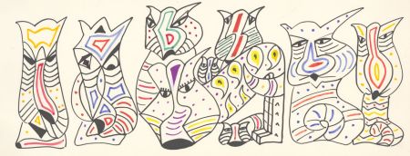 Arthur Mitson - 20th Century Pen and Ink Drawing, Surrealist Vases