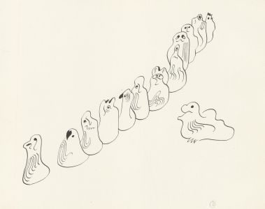 Arthur Mitson - 20th Century Pen and Ink Drawing, The Queue