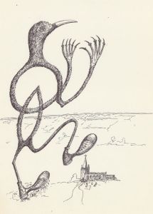 Arthur Mitson - A Pair of 20th Century Pen and Ink Drawings, Giant Bird