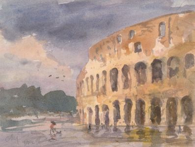 Ronald Olley (b.1923) - Signed 1998 Watercolour, The Roman Colosseum