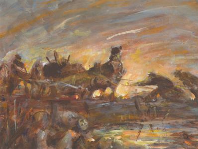 Ronald Olley (b.1923) - c. 2000 Acrylic, The Battlefields