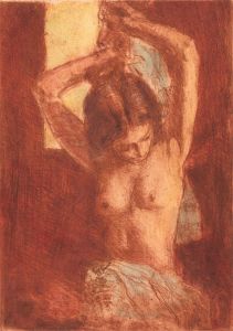 Ronald Olley (b.1923) - c. 2000 Etching, The Woman Dresses