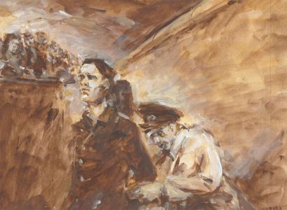 Ronald Olley (b.1923) - c. 2000 Acrylic, The Trial