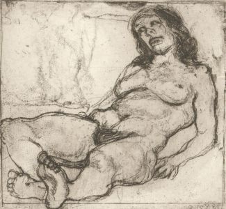 Ronald Olley (b.1923) - c. 2000 Etching, Nude Resting