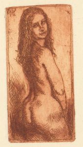 Ronald Olley (b.1923) - c. 2000 Etching, The Nude Looks Back