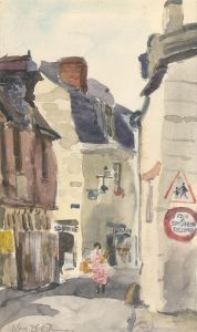 Ronald Olley (b.1923) - Signed c. 2000 Watercolour, French Street Scene