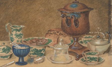 Late 19th Century Watercolour - Dining Table Still Life