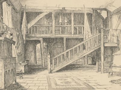 Montague M. Webb (fl.1935-1975) - 1946 Pen and Ink Drawing, Old Manor, Walton
