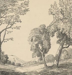 Montague M. Webb (fl.1935-1975) - 1946 Pen and Ink Drawing, Countryside Pastures