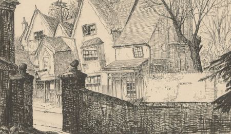 Montague M. Webb (fl.1935-1975) - 1947 Pen and Ink Drawing, The Bell Pub