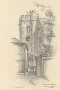 Joseph Pike - Mid 20th Century Graphite Drawing, The Old Tower, Rugby