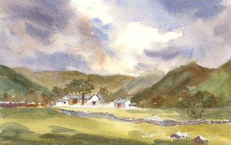 John A. Case - Contemporary Watercolour, Mountainous Landscape Study