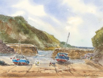 John A. Case - Signed Contemporary Watercolour, Port Isaac