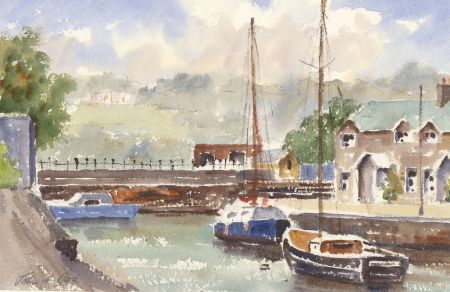John A. Case - Signed Contemporary Watercolour, Bristol Harbourside