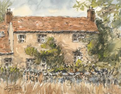 John A. Case - Signed Contemporary Pen and Ink Drawing, Garden Cottage Study