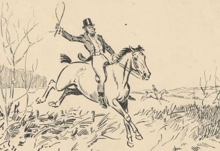 Moss Brothers Illustrations - Mid 20th Century Pen and Ink Drawing, The Jump
