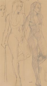 Clifford H. Thompson (1926-2017) - 1993 Graphite Drawing, Standing Nude Study
