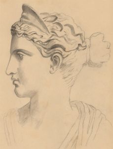 Early 20th Century Charcoal Drawing - Diana, Goddess of Nature