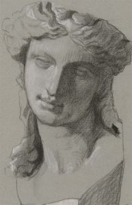 Early 20th Century Charcoal Drawing - A Roman Lady