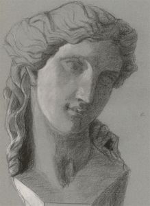 Early 20th Century Charcoal Drawing - Classical Goddess