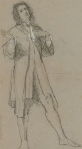 Early 20th Century Charcoal Drawing - Portrait of a Gentleman Standing