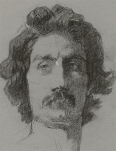 Early 20th Century Charcoal Drawing - A Handsome Gentleman