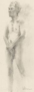 Contemporary Charcoal Drawing - Standing Nude I