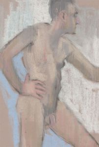 2007 Pastel - Male Nude with Outstretched Arm