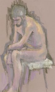 Contemporary Pastel - Male Nude in Pink
