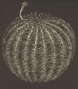 Liu Haiming (b.1954) - Signed 1992 Woodblock, Cactus