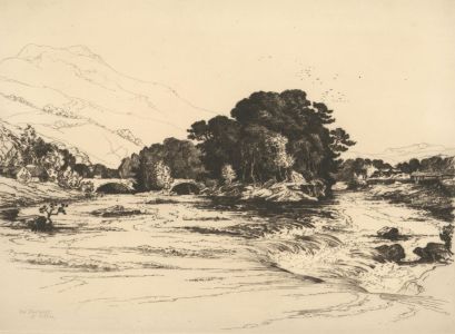 Albany E. Howarth ARE (1872-1936) - c.1918 Etching, The Dochart at Killin
