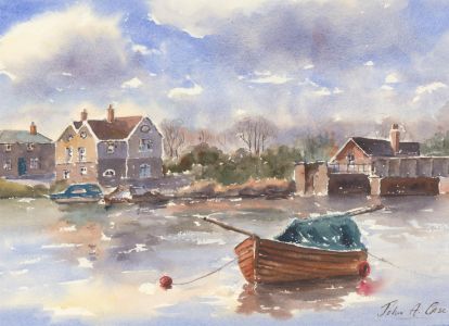 John A. Case - Signed Contemporary Watercolour, Riverside Study