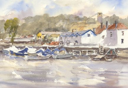 John A. Case - Contemporary Watercolour, Bristol Harbourside Study
