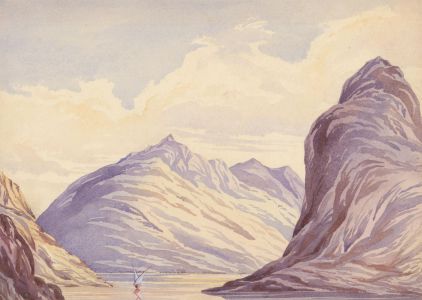 1861 Original Watercolour - Lake Lugano, Italy