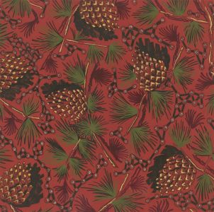 Mid 20th Century Gouache - Original Pine Cone Wallpaper Design